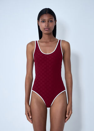 Gucci Logo Motif Swimsuit Red guc0261123