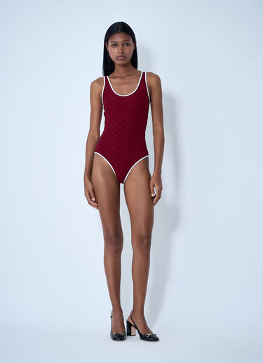 Logo Motif Swimsuit Gucci Logo Motif Swimsuit Red guc0261123