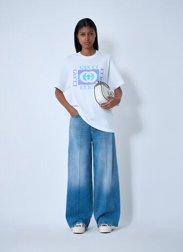 Gucci Wide-Leg Five-Pocket Jeans Light Blue guc0261124