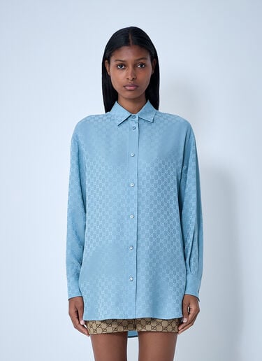 Gucci Monogram Shirt Blue guc0261129