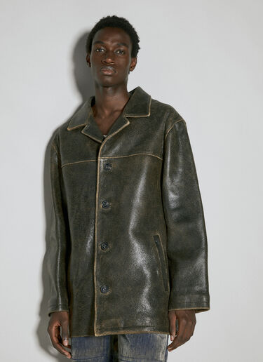 Guess USA Crackle Leather Coat Brown gue0154002