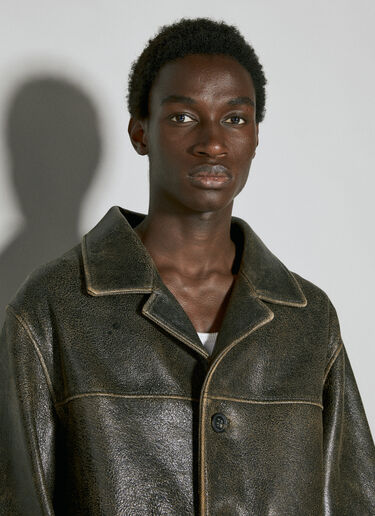 Guess USA Crackle Leather Coat Brown gue0154002