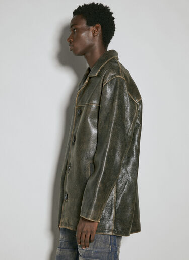 Guess USA Crackle Leather Coat Brown gue0154002
