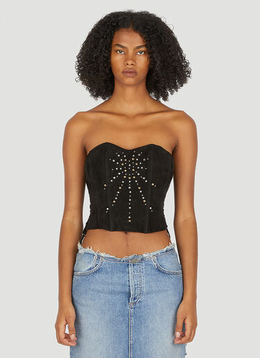 Lace Up Bustier Top Guess USA Lace Up Bustier Top Black gue0250009