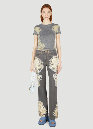 Floral Burn Out T-Shirt Guess USA Floral Burn Out T-Shirt Grey gue0252005