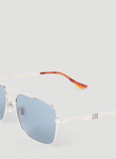 Web Square Sunglasses Gucci Web Square Sunglasses Silver gus0154009