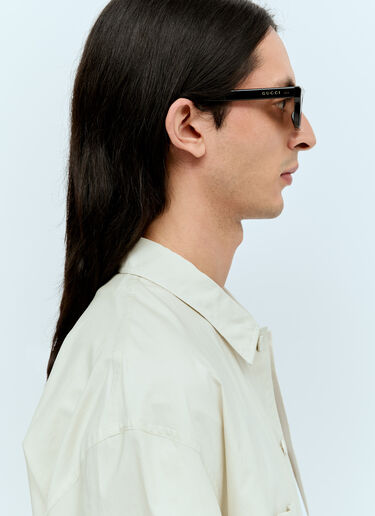 Gucci 矩形框太阳镜 黑色 gus0156004