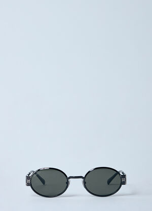 Gucci Monogram Metal Oval Sunglasses Black gus0159083