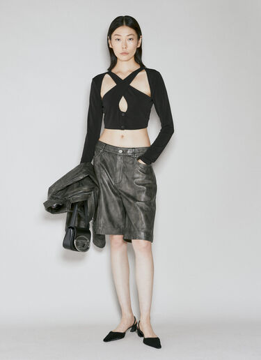 Crop Crossover Top Han Kjøbenhavn Crop Crossover Top Black han0253017