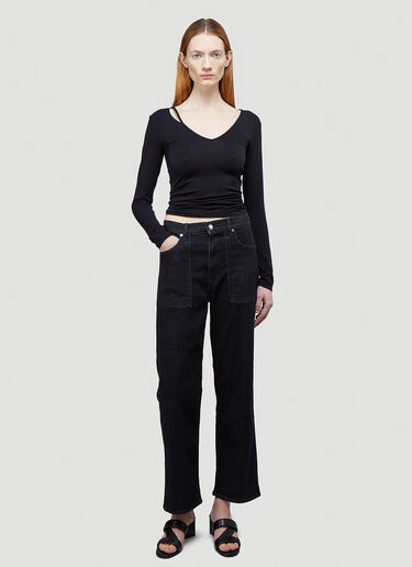 Slash V-Neck Top Helmut Lang Slash V-Neck Top Black hlm0243014