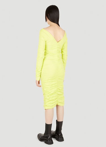 缩褶中长连衣裙 Helmut Lang 缩褶中长连衣裙 黄 hlm0247022