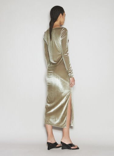 드레이프 마감 벨벳 원피스 Helmut Lang 드레이프 마감 벨벳 원피스 그린 hlm0254005