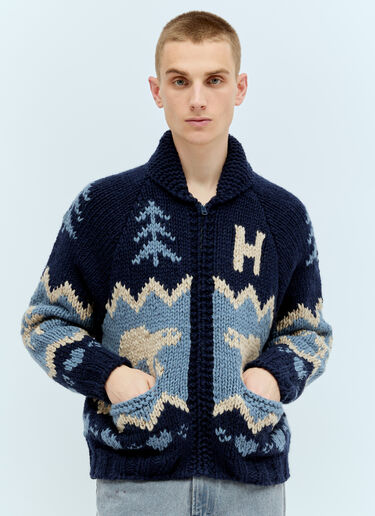 Polar Bear Cardigan Human Made Polar Bear Cardigan Navy hmd0154004