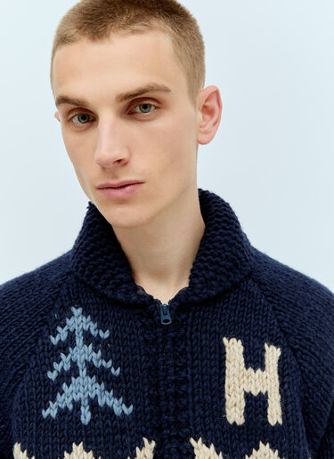 Polar Bear Cardigan Human Made Polar Bear Cardigan Navy hmd0154004