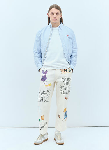 ロゴパッチ ストライプシャツ Human Made ロゴパッチ ストライプシャツ ブルー hmd0154005