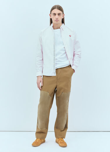 로고 패치 스트라이프 셔츠 Human Made 로고 패치 스트라이프 셔츠 핑크 hmd0154006