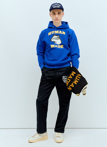 Logo Print Hooded Sweatshirt Human Made Logo Print Hooded Sweatshirt Blue hmd0154011