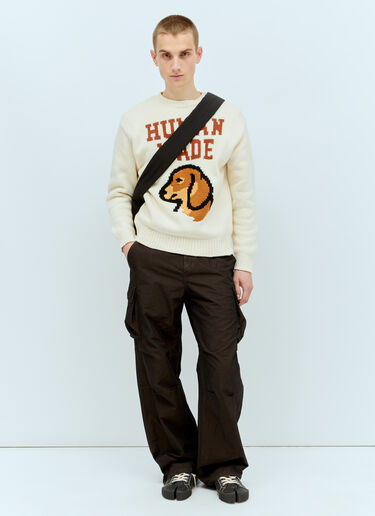 Dachs Knit Sweater Human Made Dachs Knit Sweater Beige hmd0154013