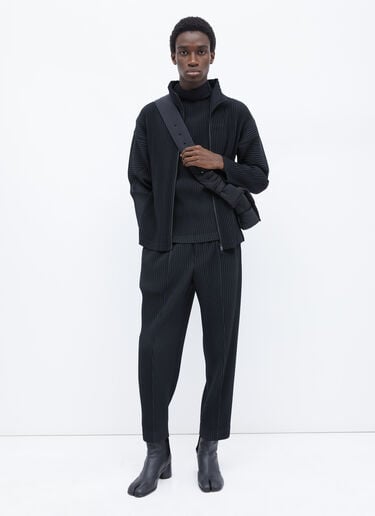 Homme Plissé Issey Miyake 하이넥 플리츠 탑 블랙 hmp0155010