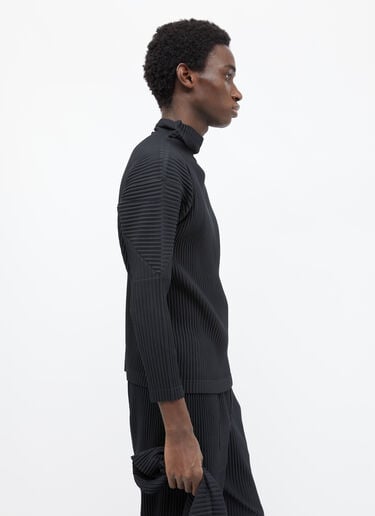 Homme Plissé Issey Miyake 하이넥 플리츠 탑 블랙 hmp0155010