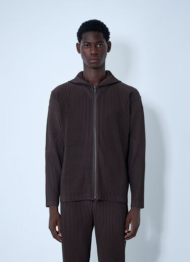 Pleated Hooded Jacket Homme Plissé Issey Miyake Pleated Hooded Jacket Brown hmp0161013