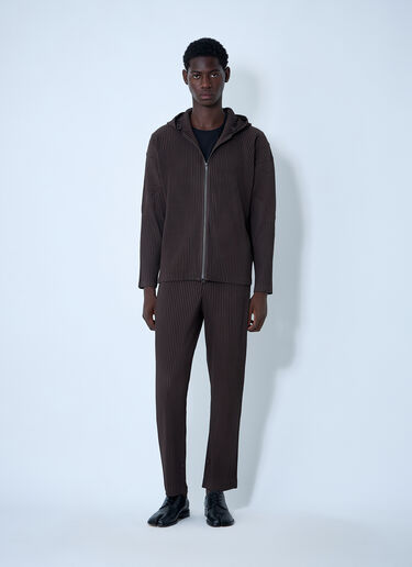 Homme Plissé Issey Miyake Pleated Hooded Jacket Brown hmp0161013