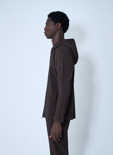 Pleated Hooded Jacket Homme Plissé Issey Miyake Pleated Hooded Jacket Brown hmp0161013