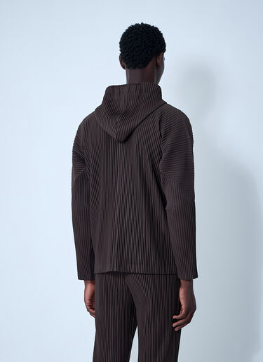 Pleated Hooded Jacket Homme Plissé Issey Miyake Pleated Hooded Jacket Brown hmp0161013