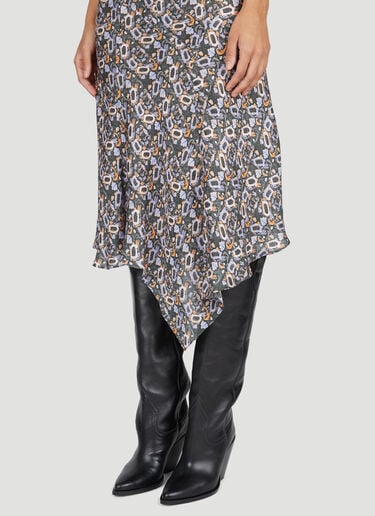 Lucia 印花中长连衣裙 Isabel Marant Lucia 印花中长连衣裙 黑色 ibm0253005