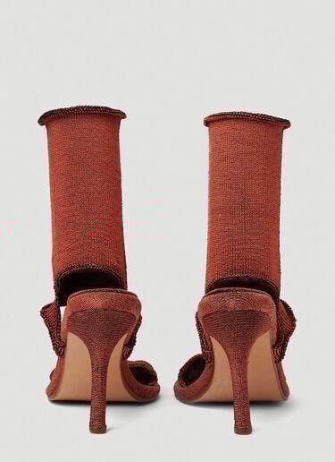 Isa Boulder Short Garter Heel Sandals Red isa0249017