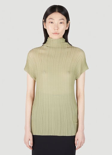 Wooly Pleats Top Issey Miyake Wooly Pleats Top Green ism0251005