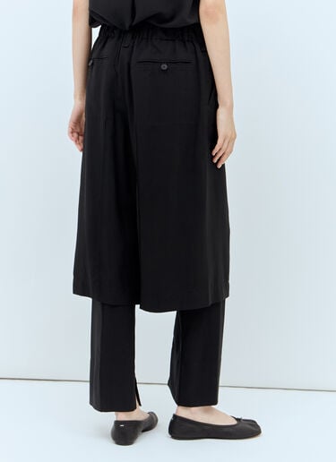 ツーアズワンレイヤードパンツ Issey Miyake ツーアズワンレイヤードパンツ ブラック ism0257007