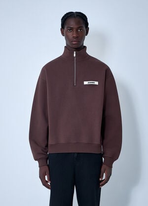 Jacquemus Le Camionneur Gros Grain Sweatshirt Brown jac0162012
