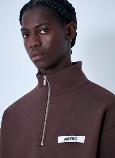 Jacquemus Le Camionneur Gros Grain Sweatshirt Brown jac0162012