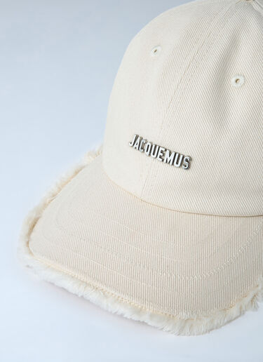 Jacquemus Logo Motif Baseball Cap White jac0162022