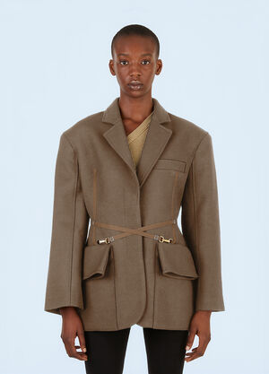 Jacquemus Double-Breasted Blazer Brown jac0246028