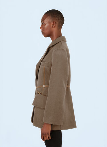 Jacquemus Double-Breasted Blazer Brown jac0246028