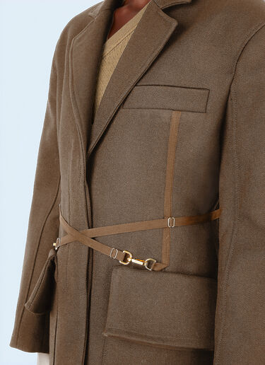 Jacquemus Double-Breasted Blazer Brown jac0246028