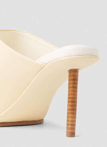 Jacquemus 레 롱드 카레 힐 뮬 크림 jac0251060
