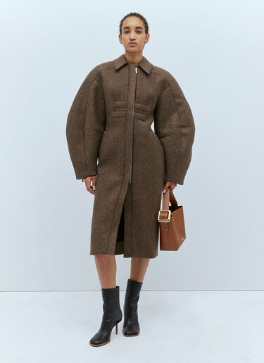 Le Manteau Croissant Coat Jacquemus Le Manteau Croissant Coat Dark Brown jac0254007