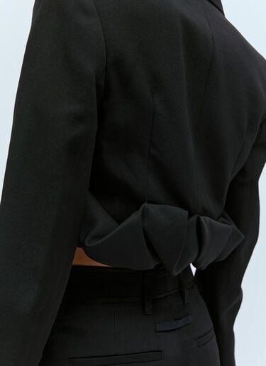 Jacquemus 라 베스트 Croissant 크롭 블레이저 블랙 jac0254010