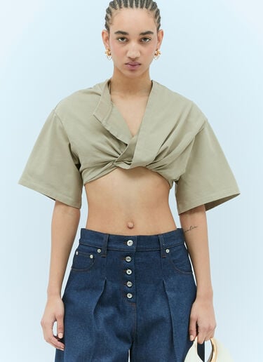 Jacquemus 르 티셔츠 바이아 코트 카키 jac0256041