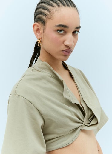 르 티셔츠 바이아 코트 Jacquemus 르 티셔츠 바이아 코트 카키 jac0256041
