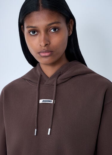 Jacquemus Le Hoodie Gros Grain Brown jac0262011