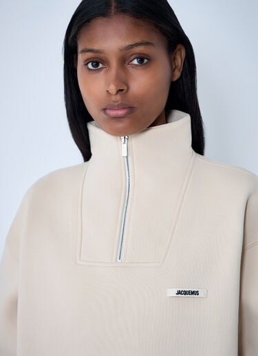 Le Camionneur Gros Grain Sweatshirt Jacquemus Le Camionneur Gros Grain Sweatshirt Light Beige jac0262024