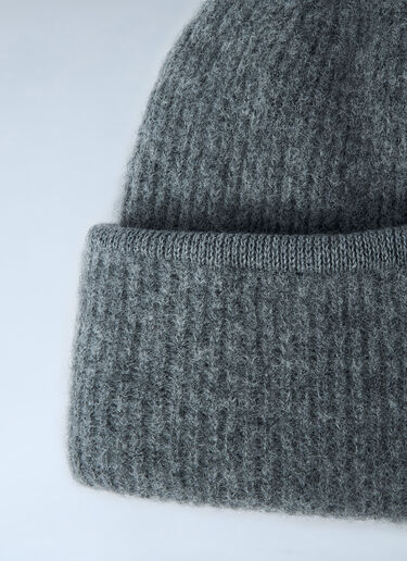 Logo Motif Beanie Hat Jacquemus Logo Motif Beanie Hat Dark Grey jac0262027