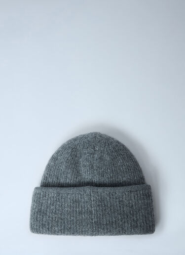 Logo Motif Beanie Hat Jacquemus Logo Motif Beanie Hat Dark Grey jac0262027
