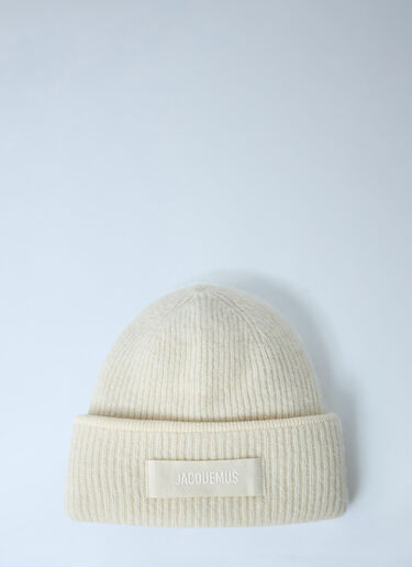 Logo Motif Beanie Hat Jacquemus Logo Motif Beanie Hat White jac0362001