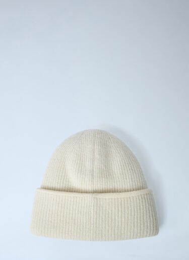 Logo Motif Beanie Hat Jacquemus Logo Motif Beanie Hat White jac0362001