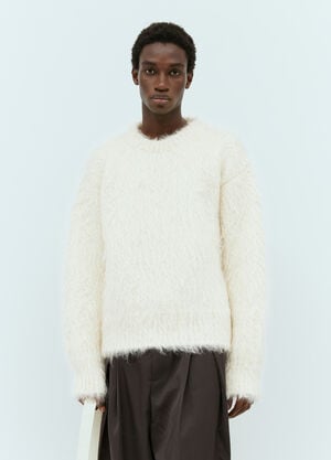 Jil Sander Mohair Blend Sweater White jil0154002